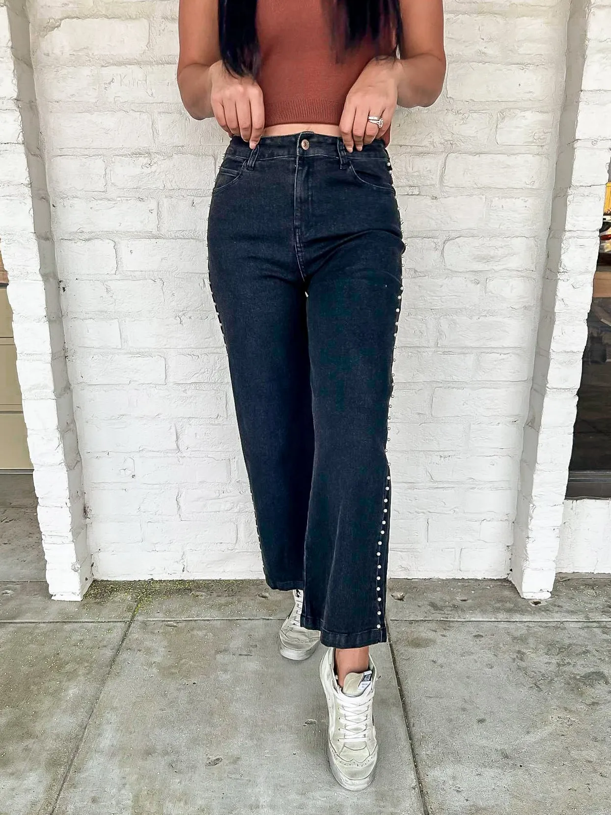 Pearl Black Denim Pants