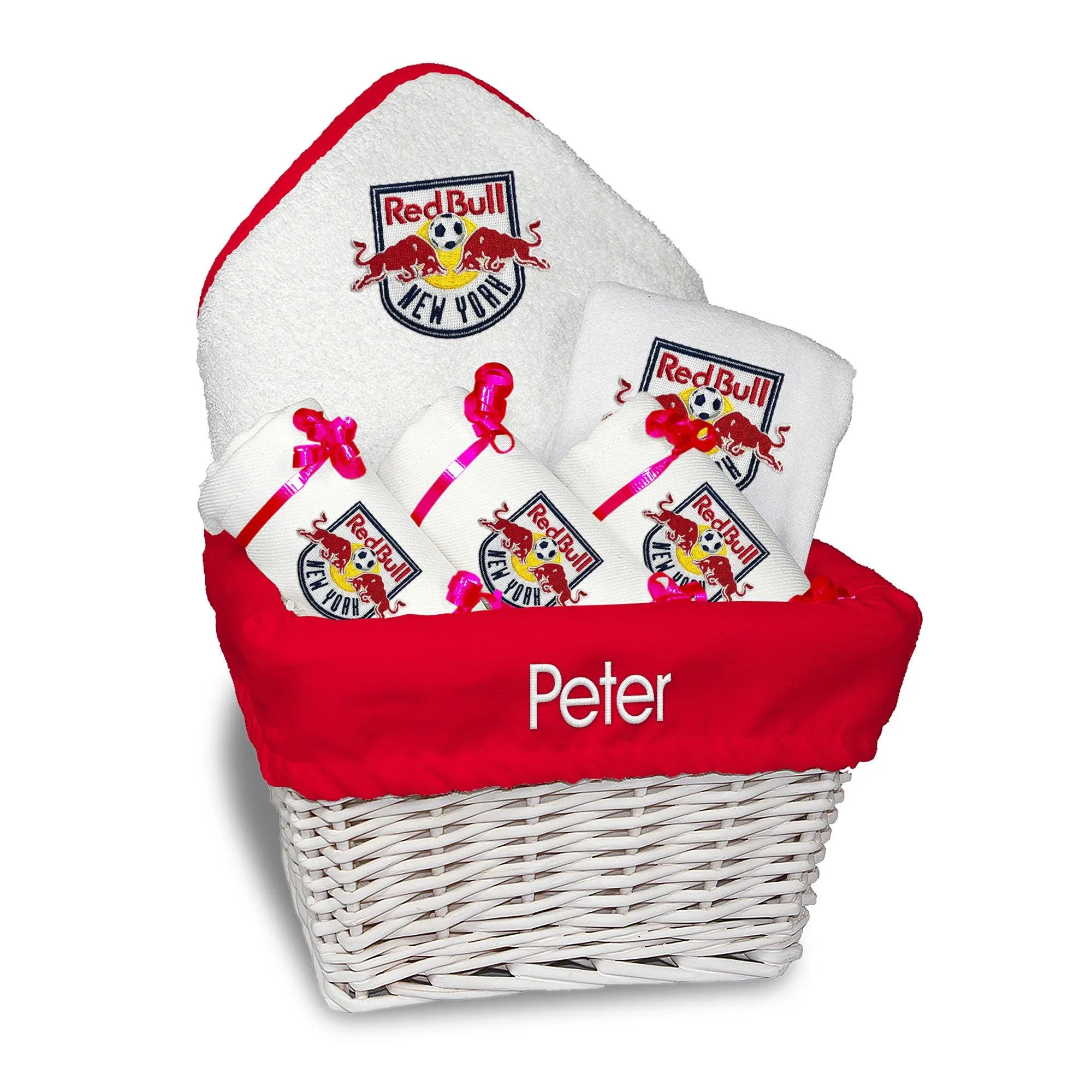 Personalized New York Red Bulls Medium Basket - 6 Items