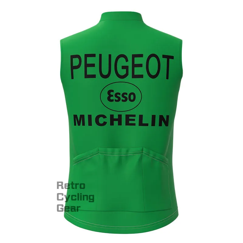 Peugeot Green Fleece Retro Cycling Vest