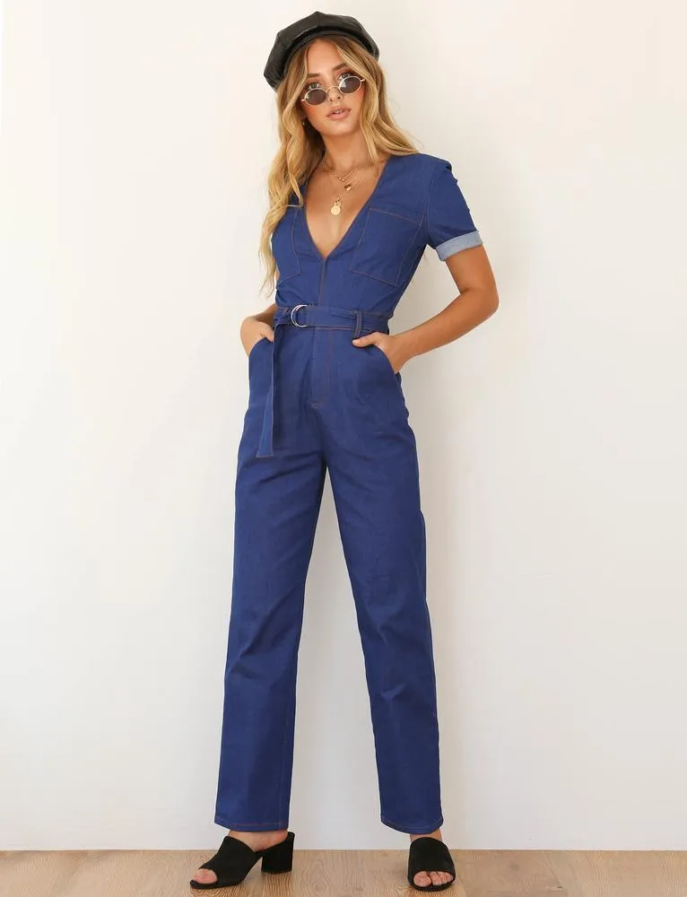 Phillipa Jumpsuit - Blue Denim