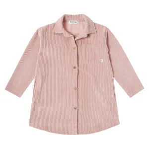 Pink Corduroy Shirt Dress