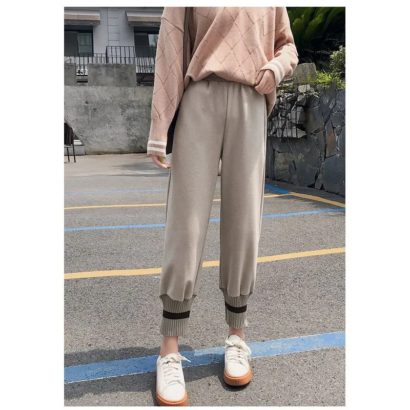 Plus Straight Starry Sky Woolen High-Waisted Loose Fit Pants