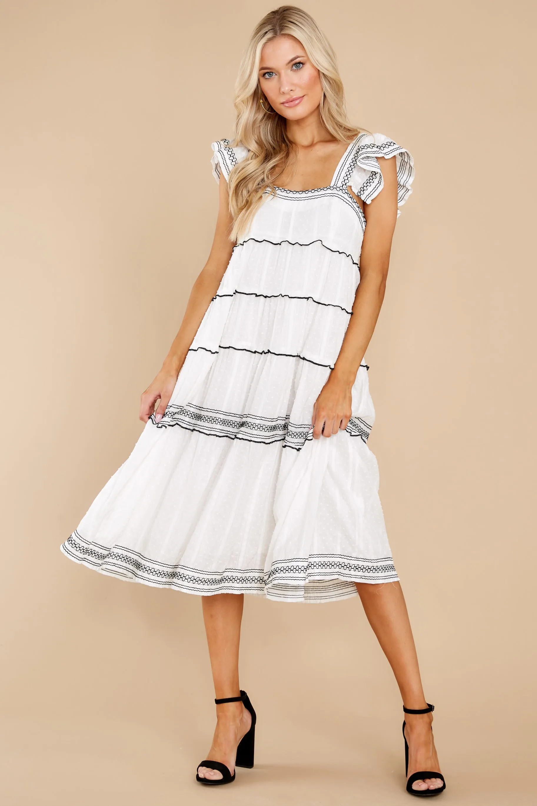 Pop The Question White Midi Dress