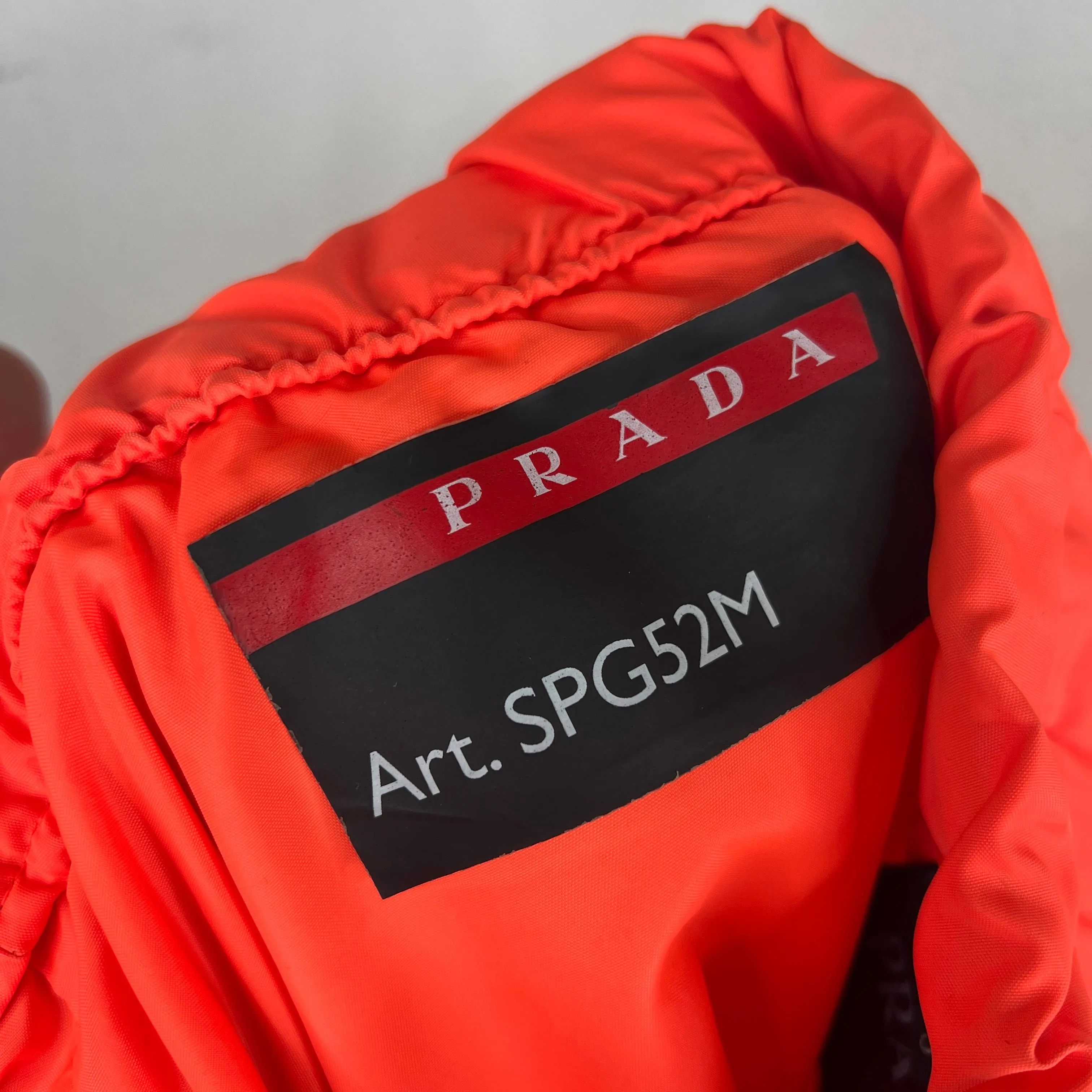 Prada Orange Linea Rossa Nylon Pants