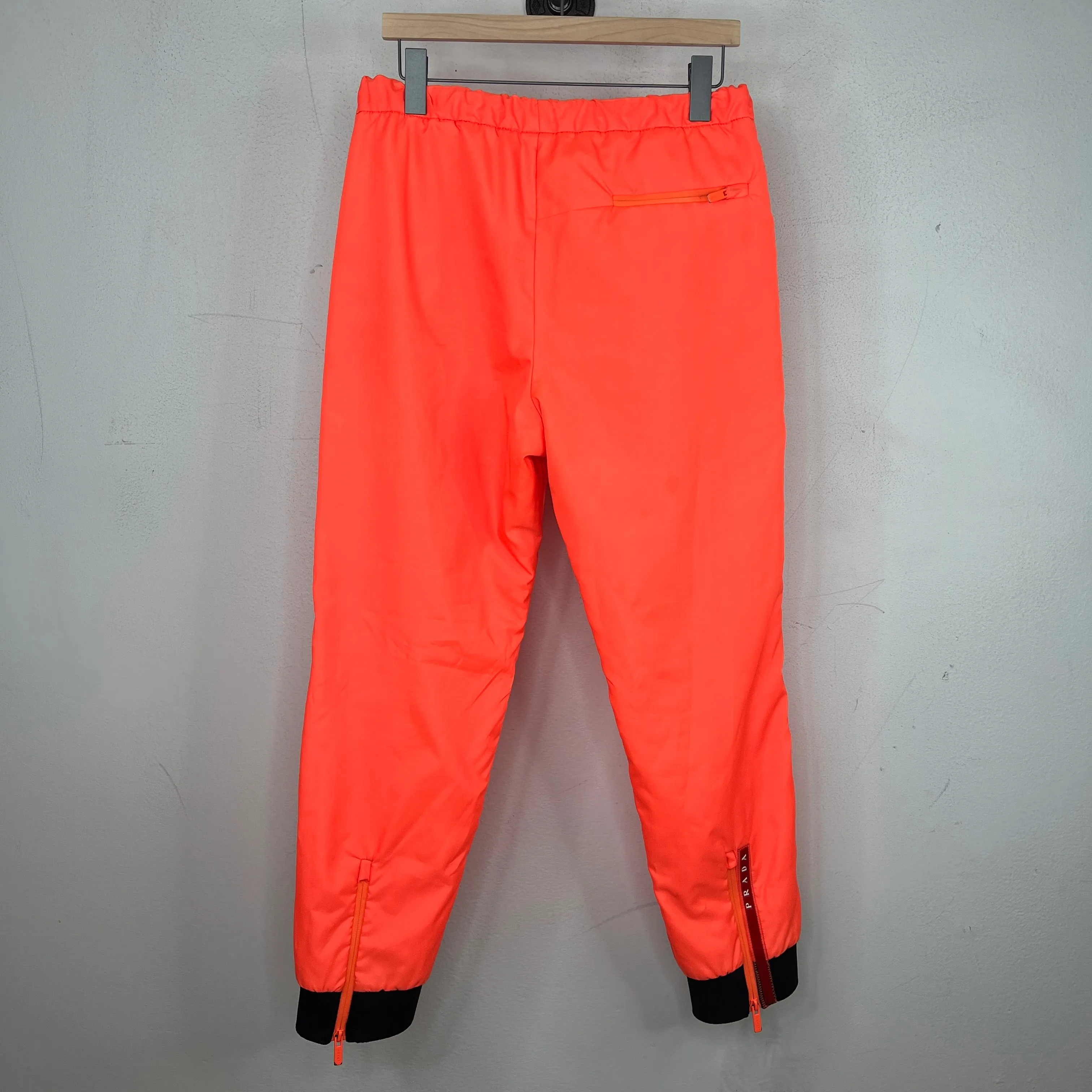 Prada Orange Linea Rossa Nylon Pants