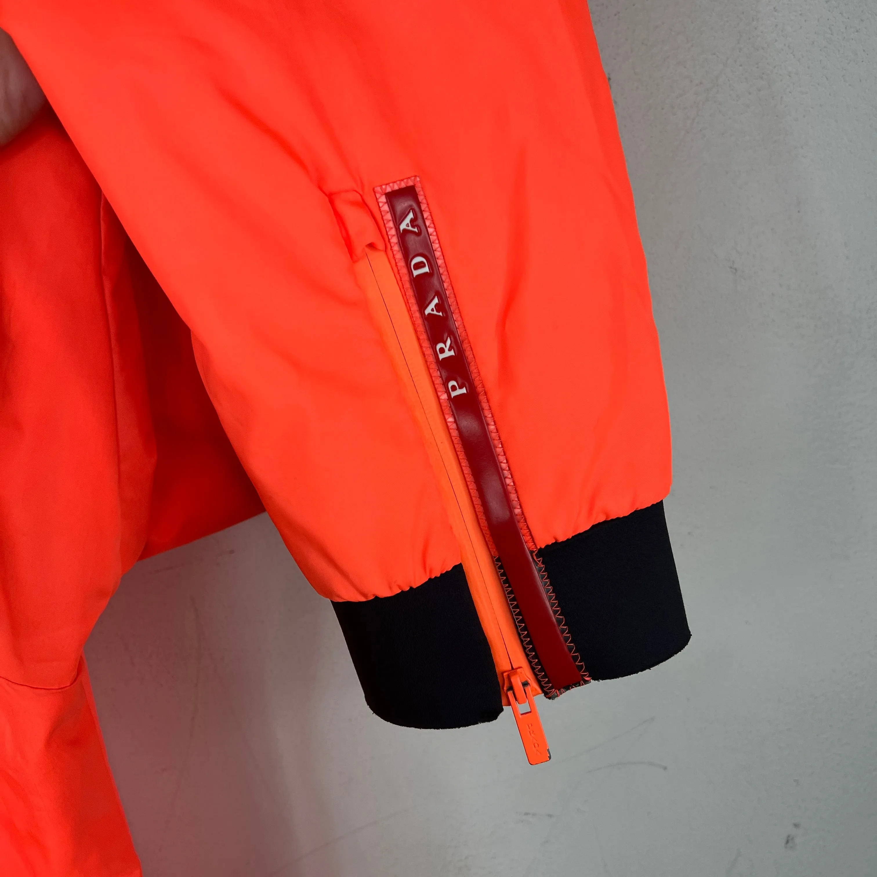 Prada Orange Linea Rossa Nylon Pants