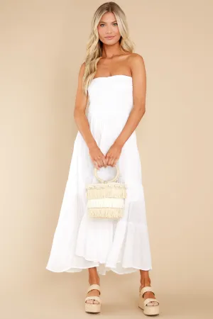 Pretty And Poised White Maxi Dress