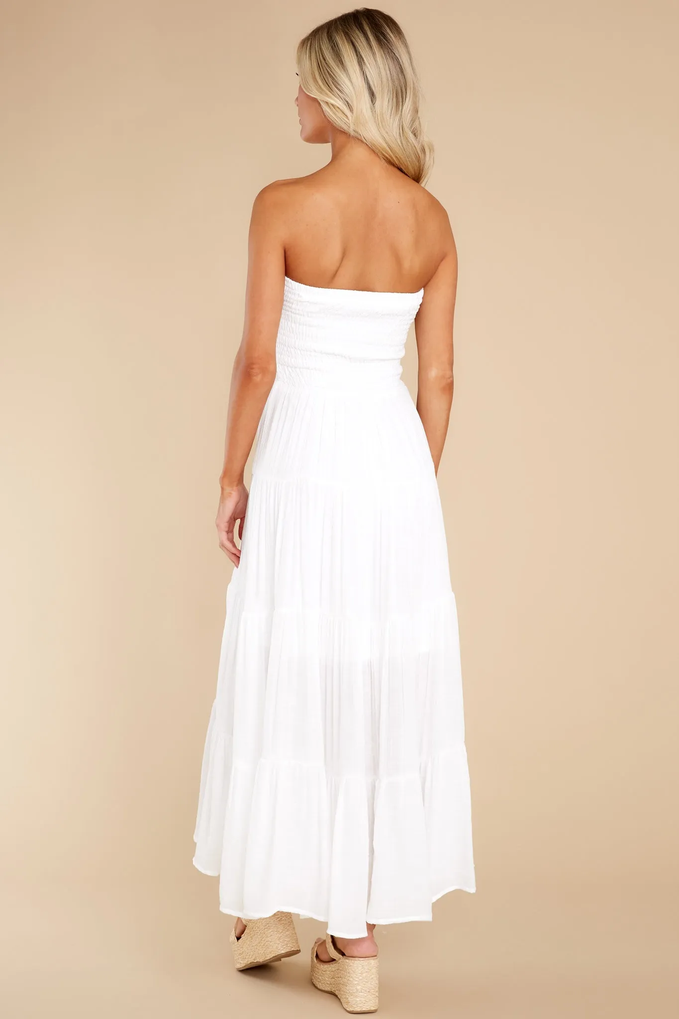 Pretty And Poised White Maxi Dress