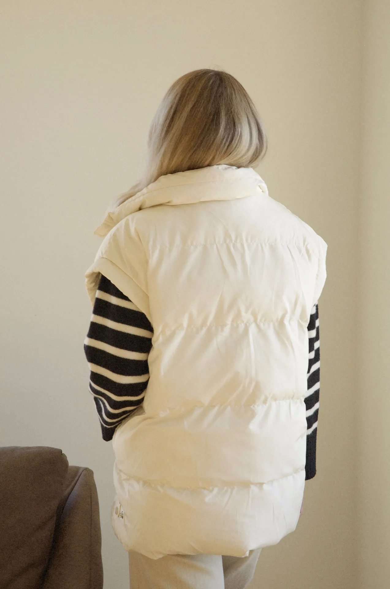 Pria Puffer Vest - Cream