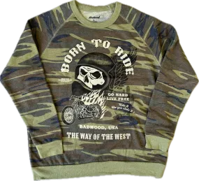 "BORN TO RIDE" Crewneck in CAMO