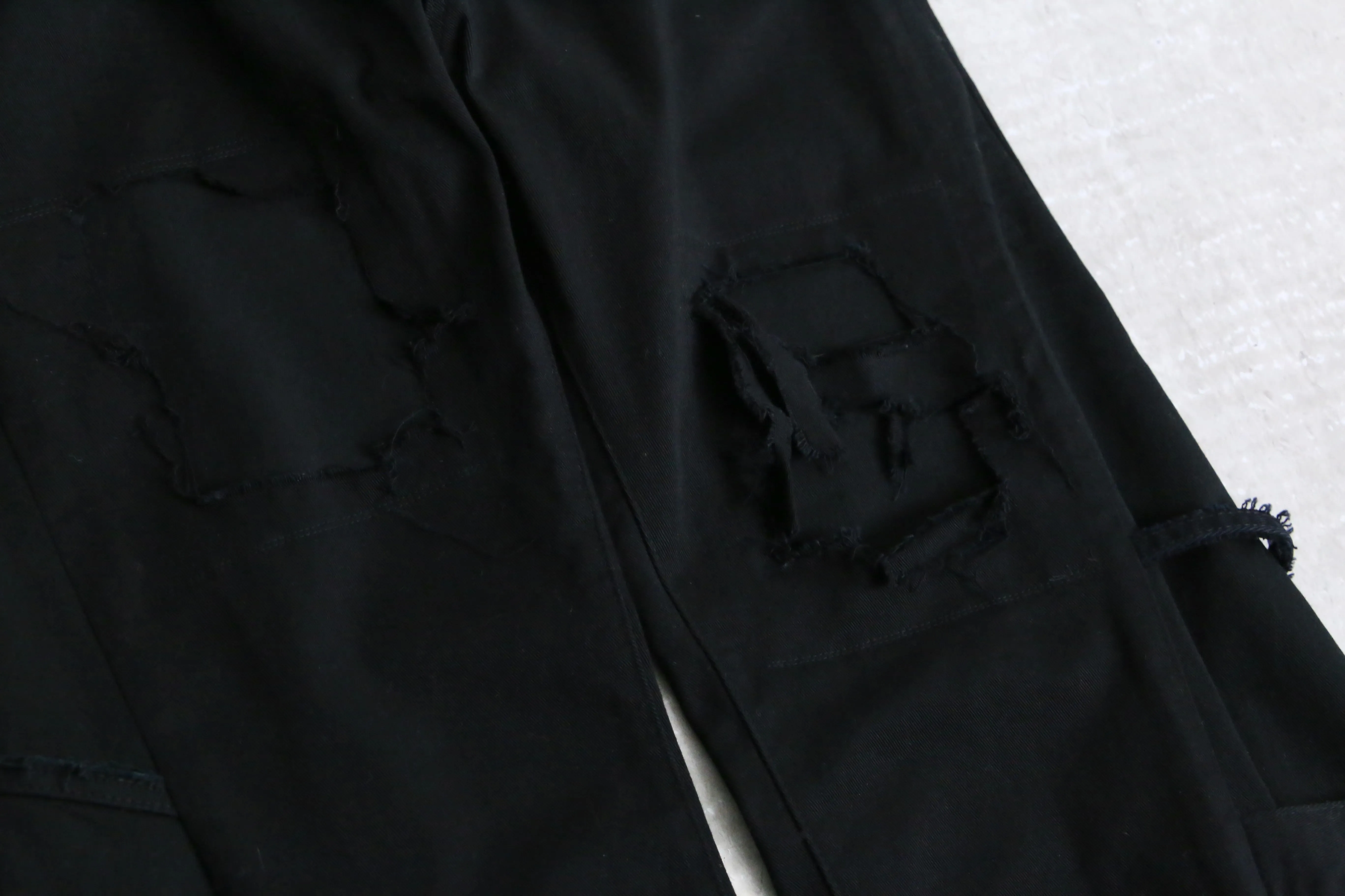 "Re:make" black flare denim pants