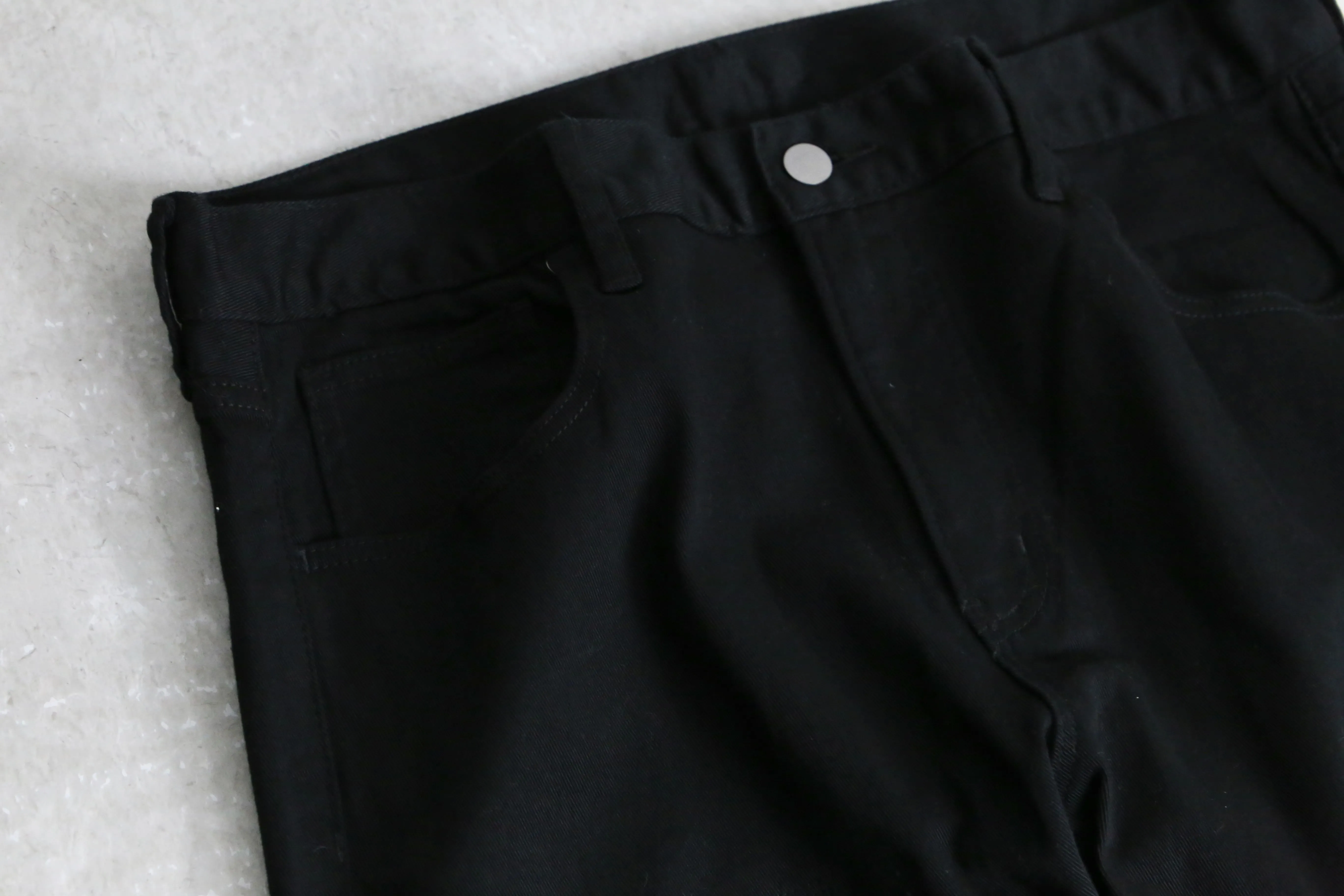 "Re:make" black flare denim pants