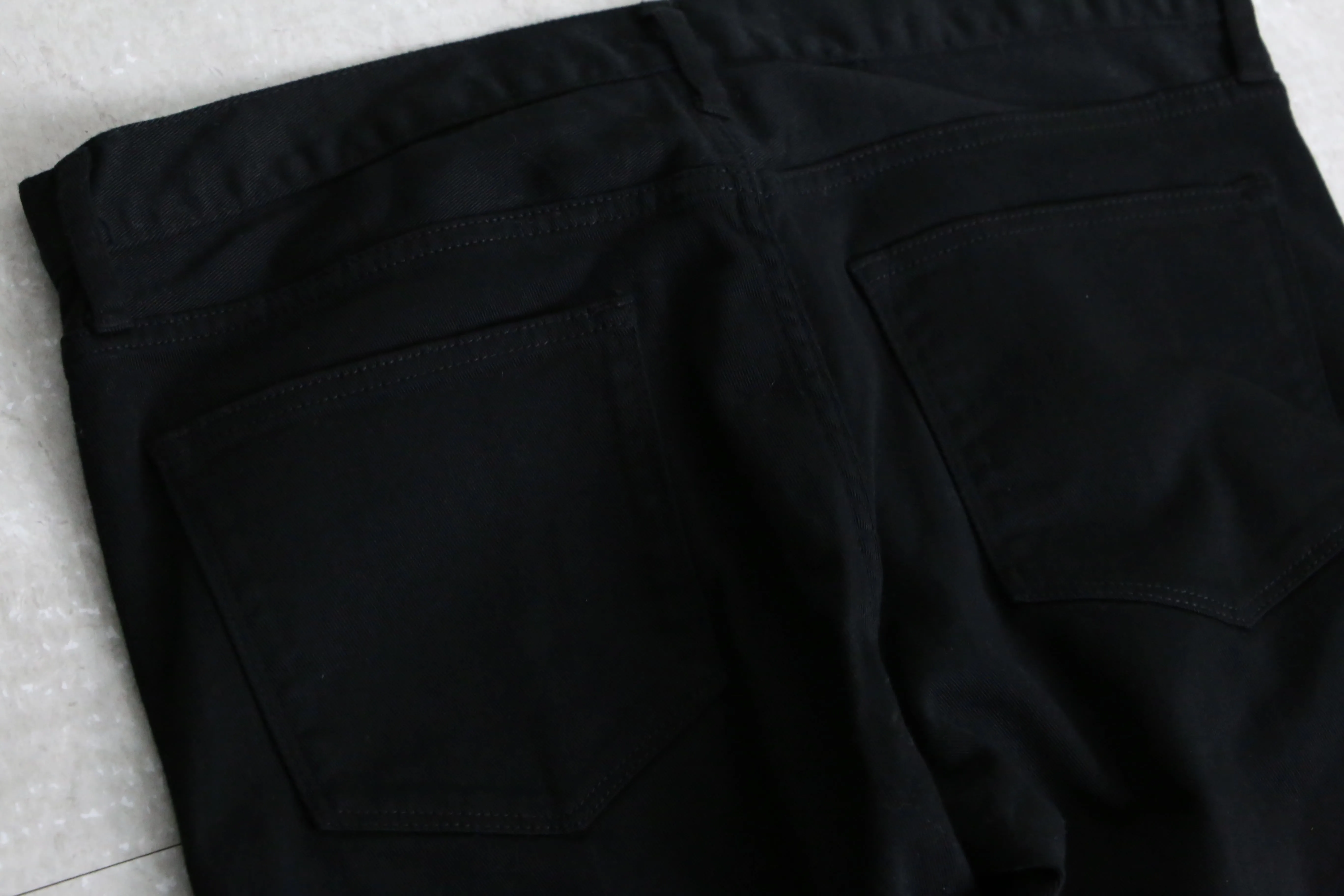 "Re:make" black flare denim pants