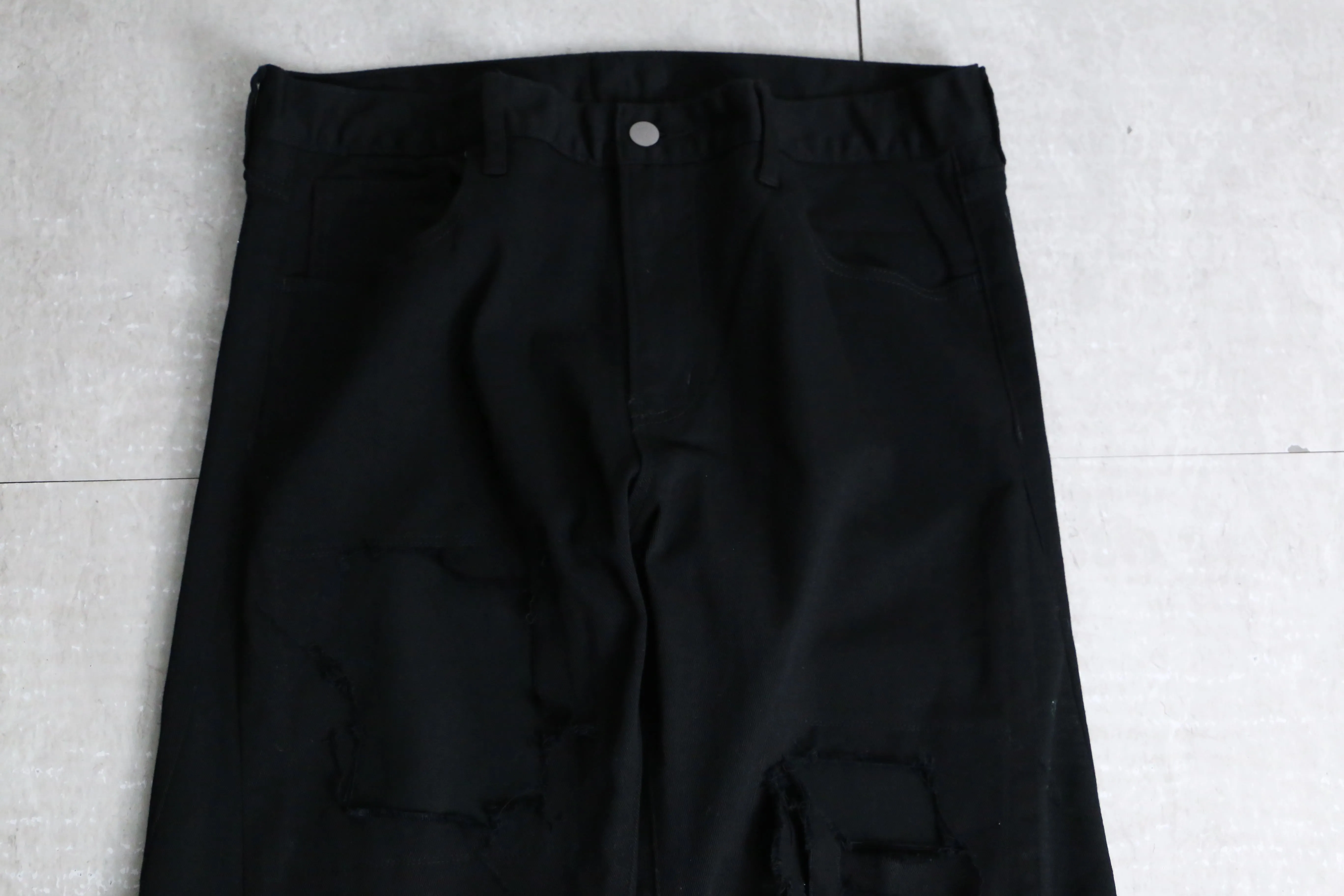 "Re:make" black flare denim pants