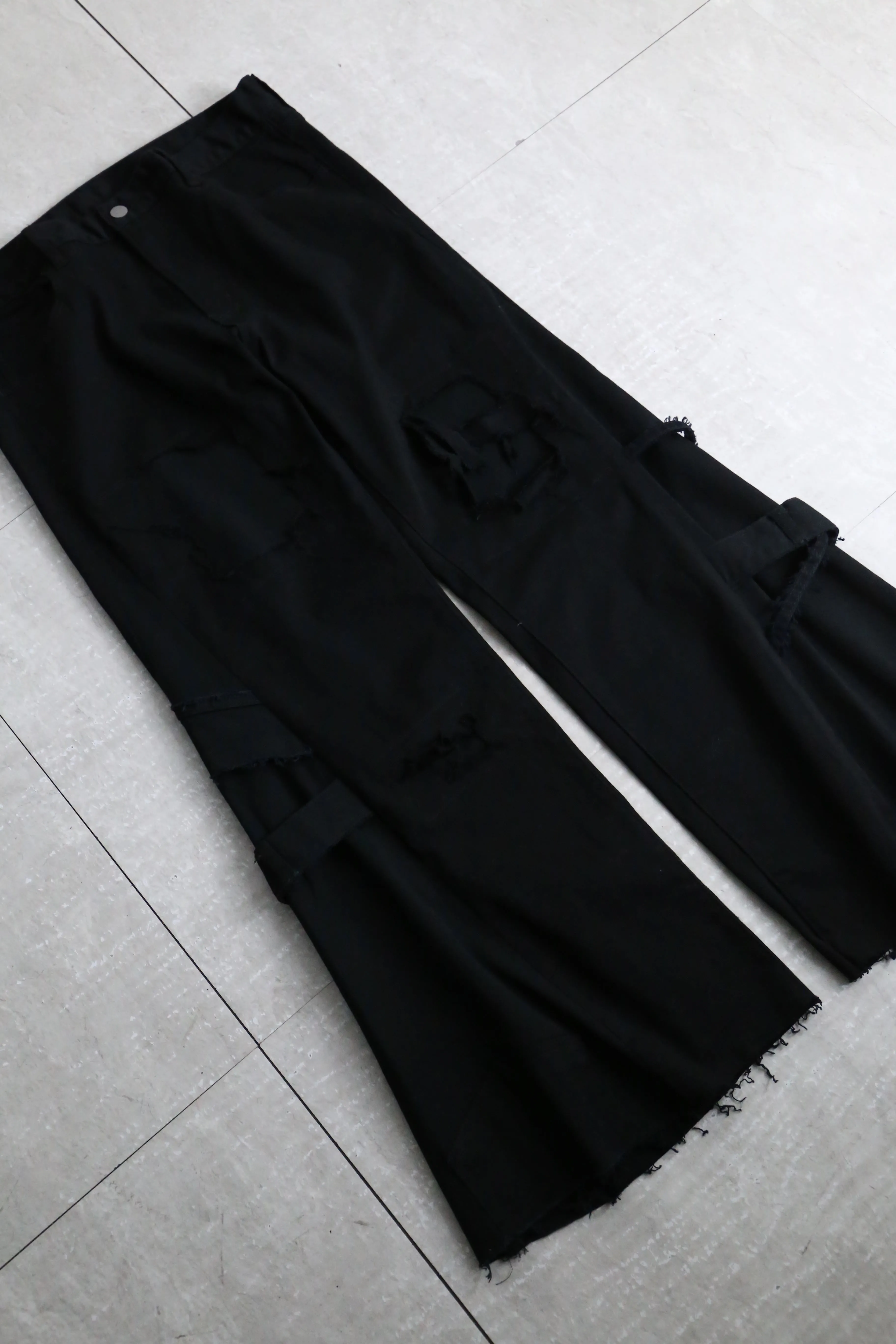 "Re:make" black flare denim pants