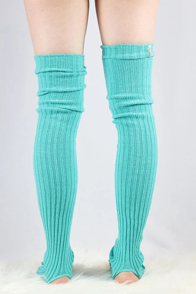 Rarr Extra Long Stirr-Up Knit Legwarmers Green