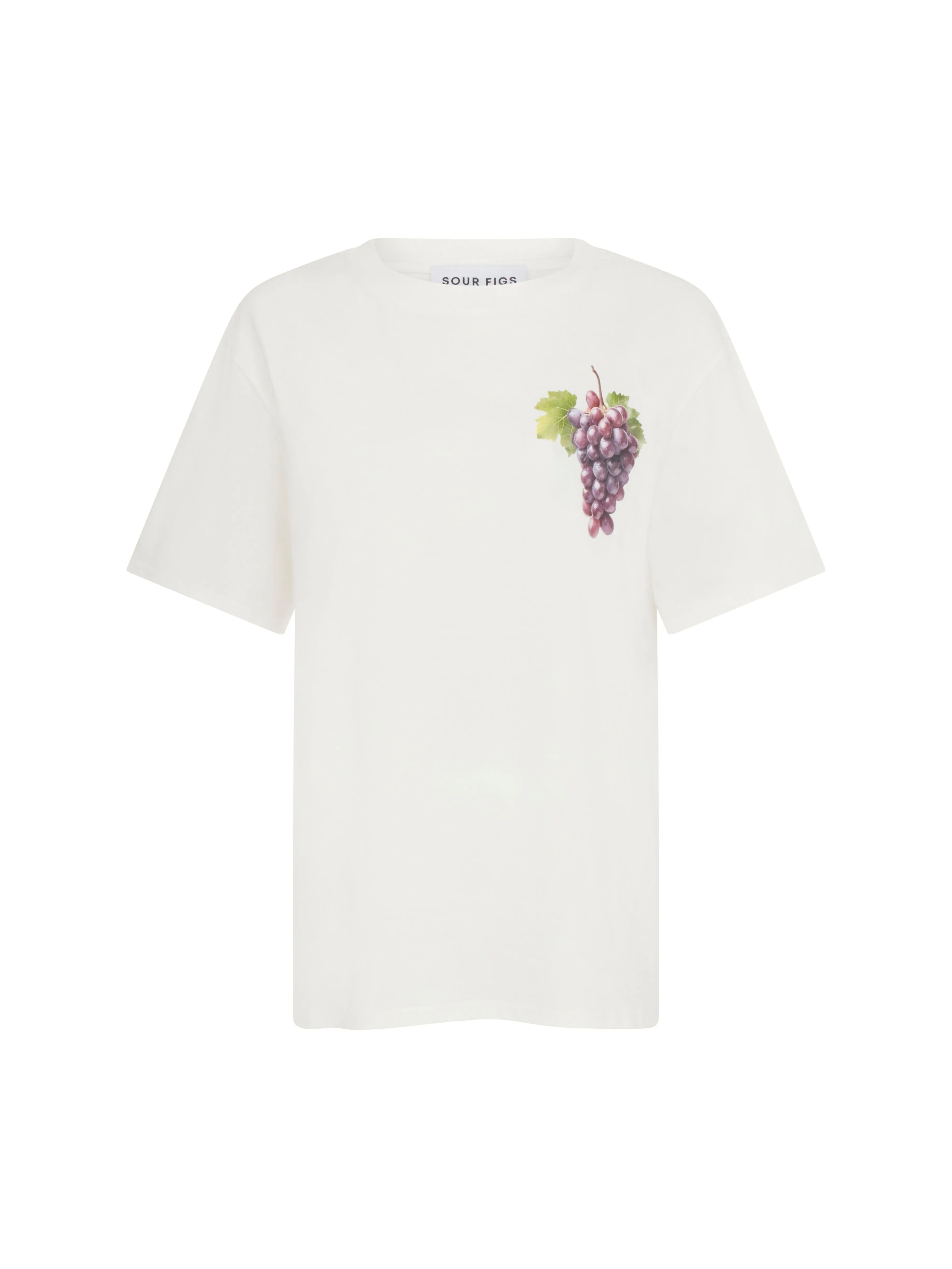 Red Grape Print Unisex T-Shirt in White