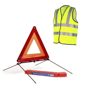 Reflective Large Warning Triangle Sign & Safety Vest