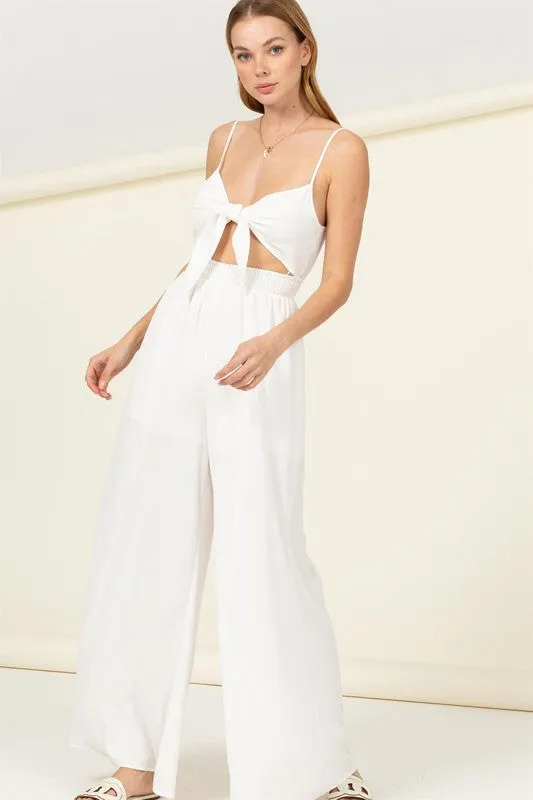 Remember Me Front Sash Cutout Jumpsuit