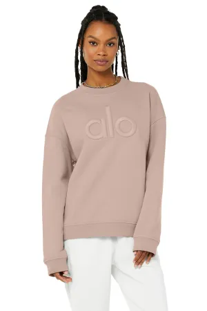 Renown Heavy Weight Emblem Crew Neck Pullover - Dusty Pink