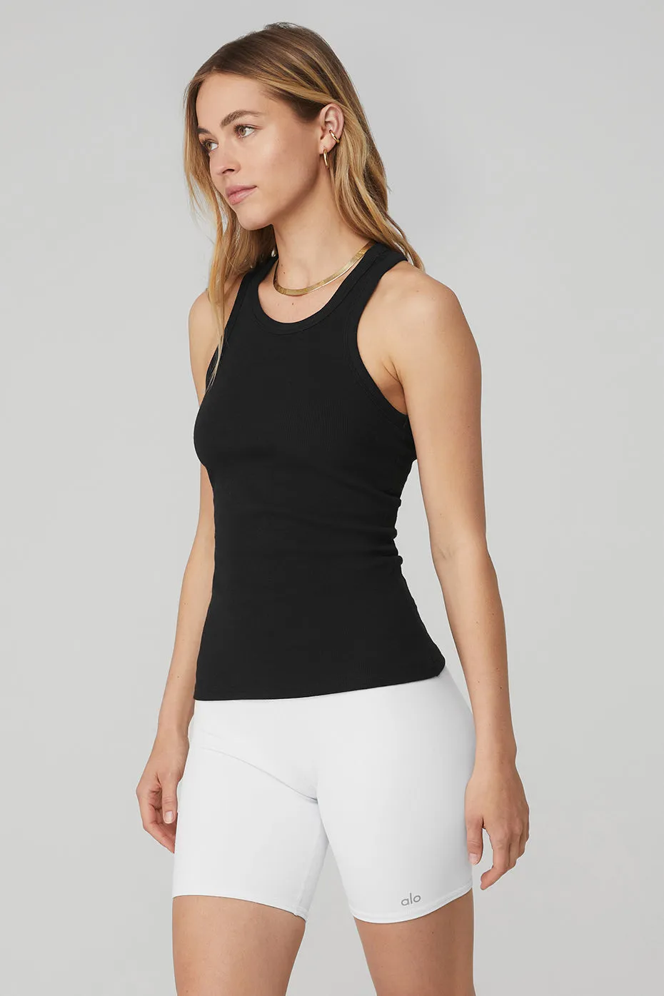 Ribbed Aspire Full Length Tank - Black