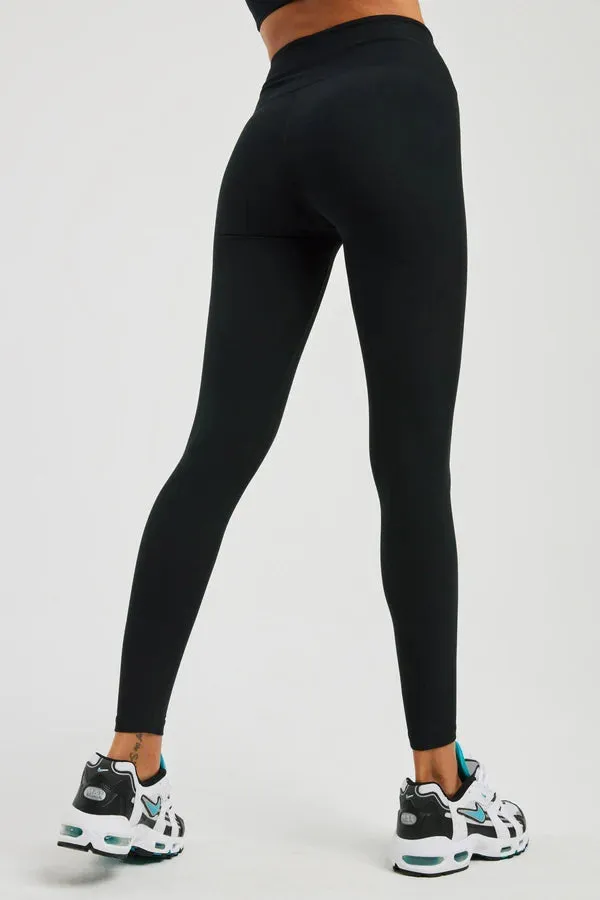 Ribbed Football Leggings in Black