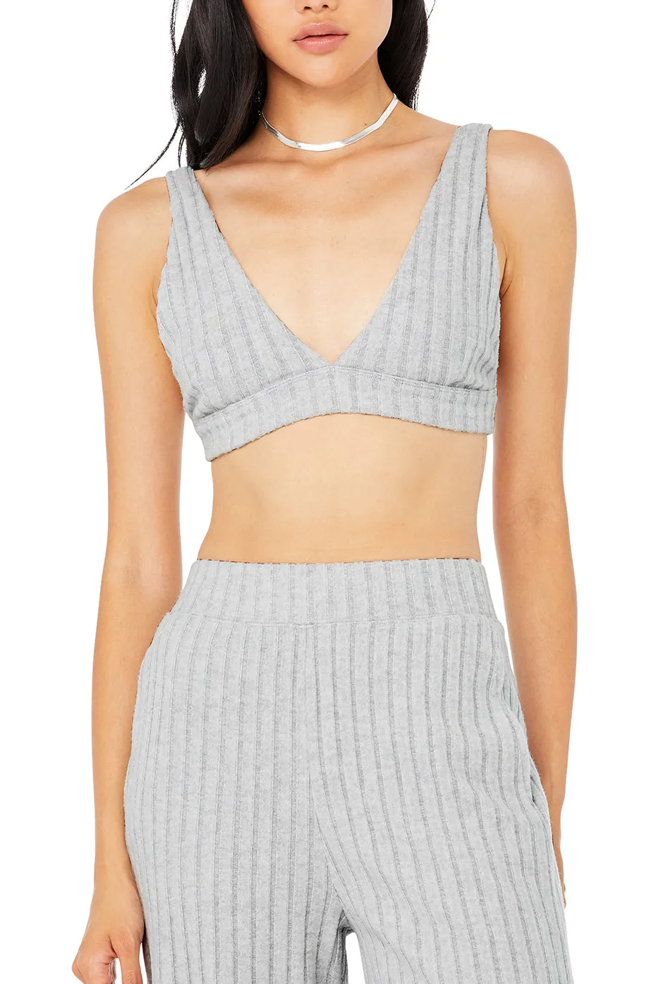 Ribbed Take Comfort Bra - Athletic Heather Grey