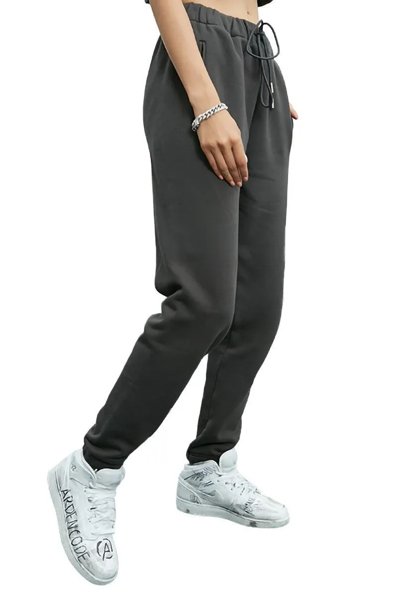 Rissers Dark Grey Drawstring Sweatpants