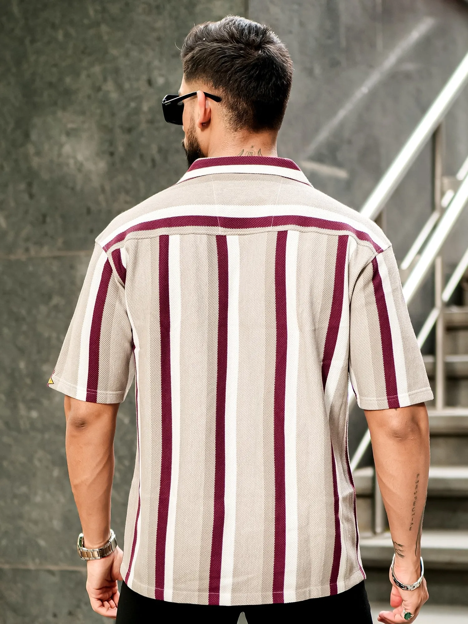 Roman Stripe Tan Shirt