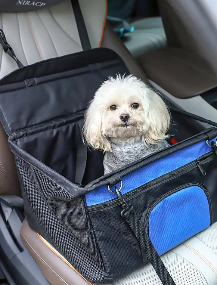 Safe Pet Car Seat with Safety belt & Waterproof Pee Pad & Top Cover