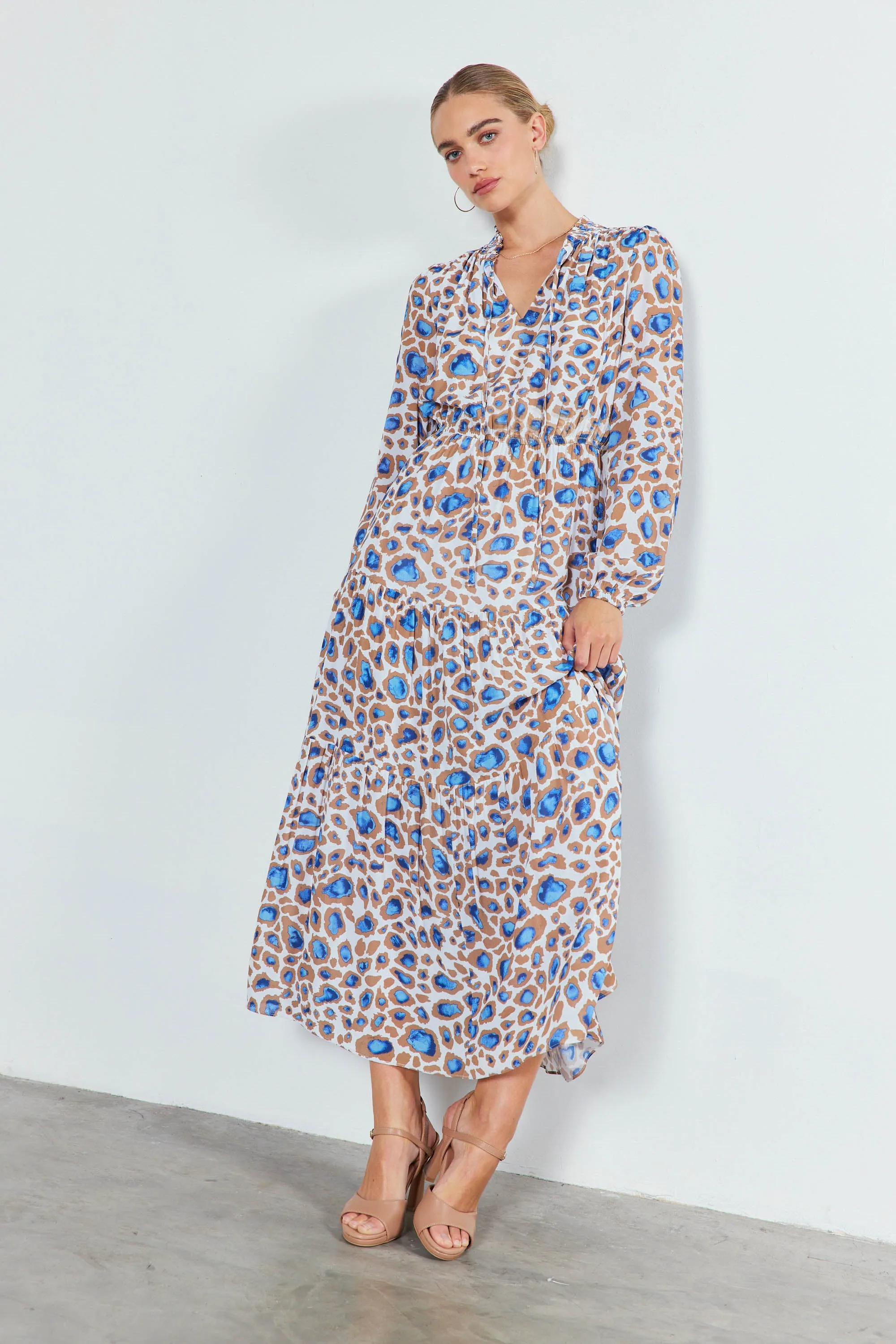 Sapphire Cenote Print Maxi Dress