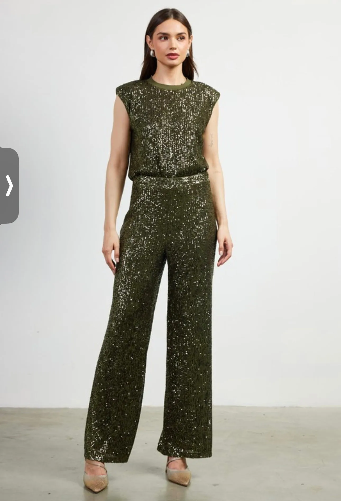 Sequins semi flared pants