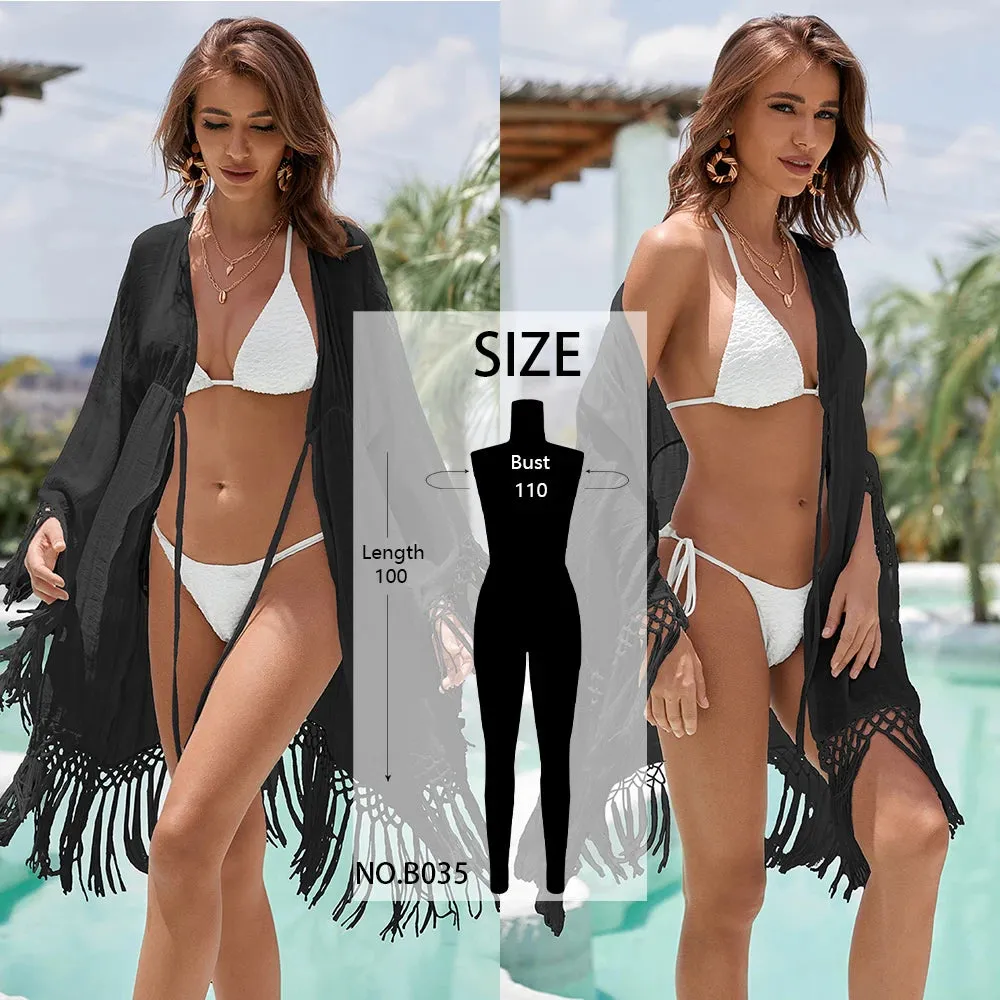 Sexy Bikini Cover-Ups Long White Tunic Casual Summer Beach Dress Elegant Women Plus Size Beach Wear Swim Suit Cover Up