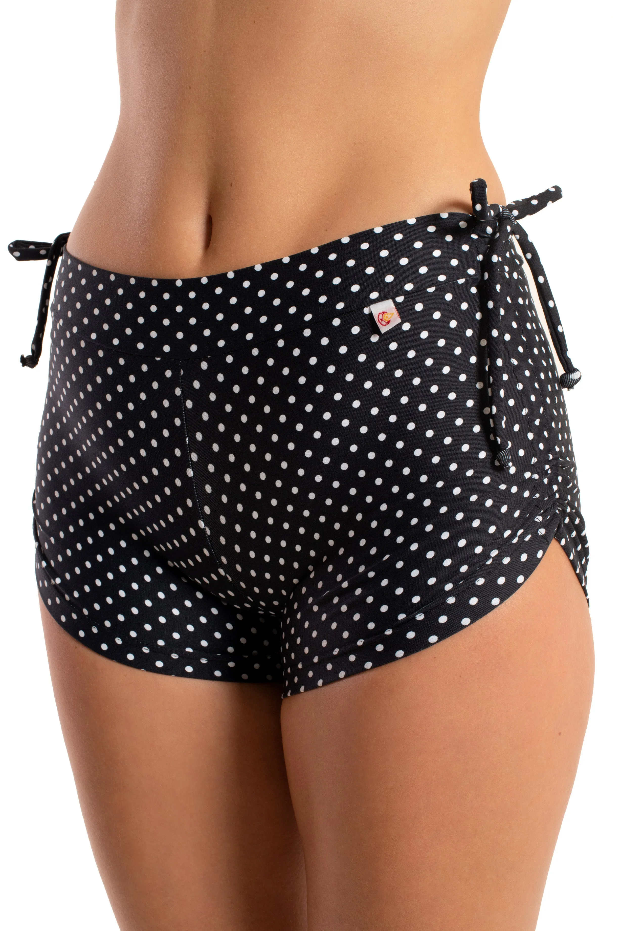 Side String Shorts, Polka Dots Black, Cool Form Light