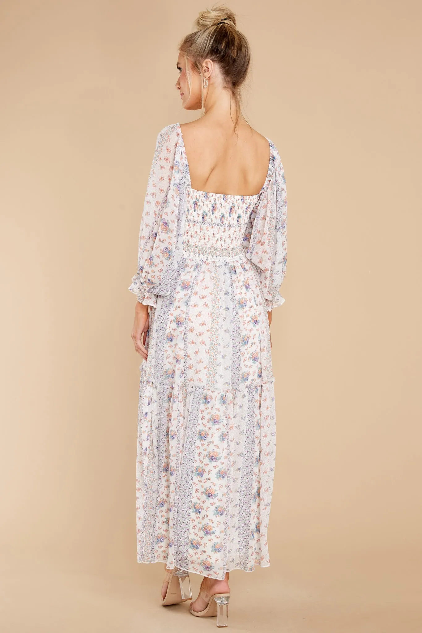 Sonic Bloom Ivory Multi Floral Maxi Dress