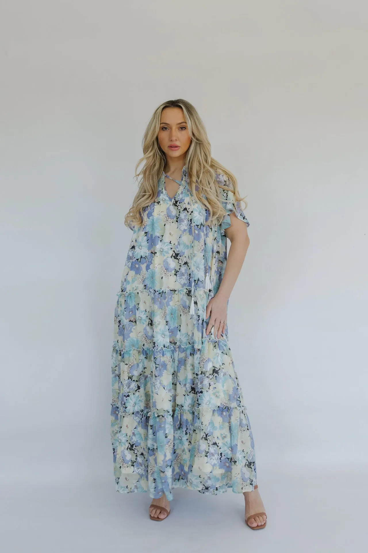 Spring Blooms Maxi Dress - Blue