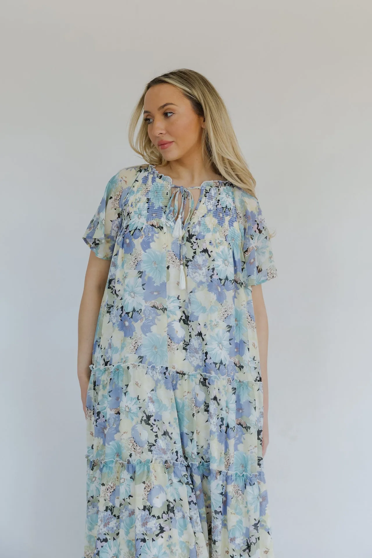 Spring Blooms Maxi Dress - Blue