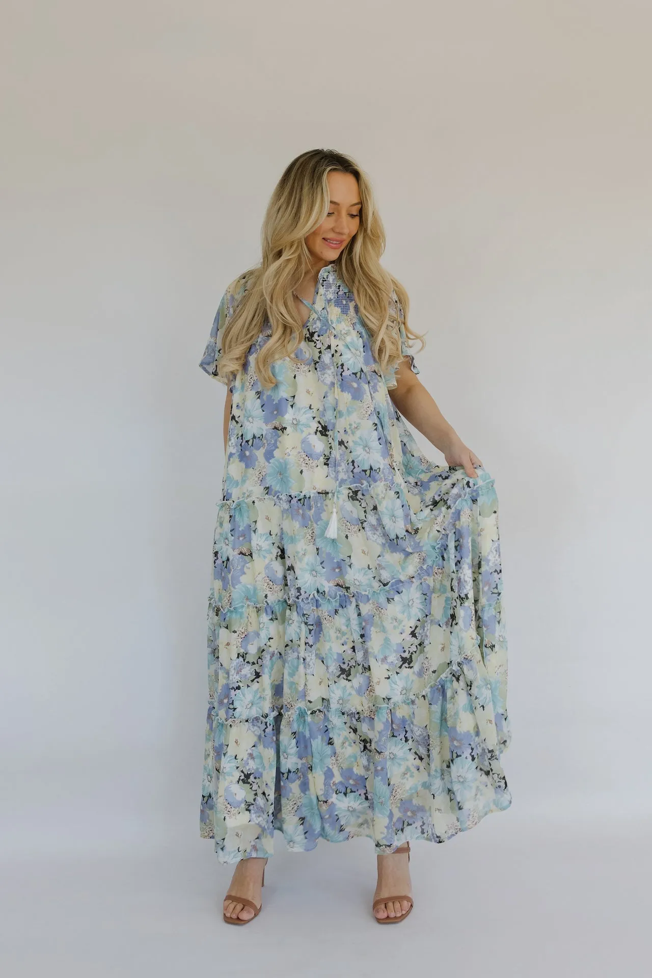 Spring Blooms Maxi Dress - Blue