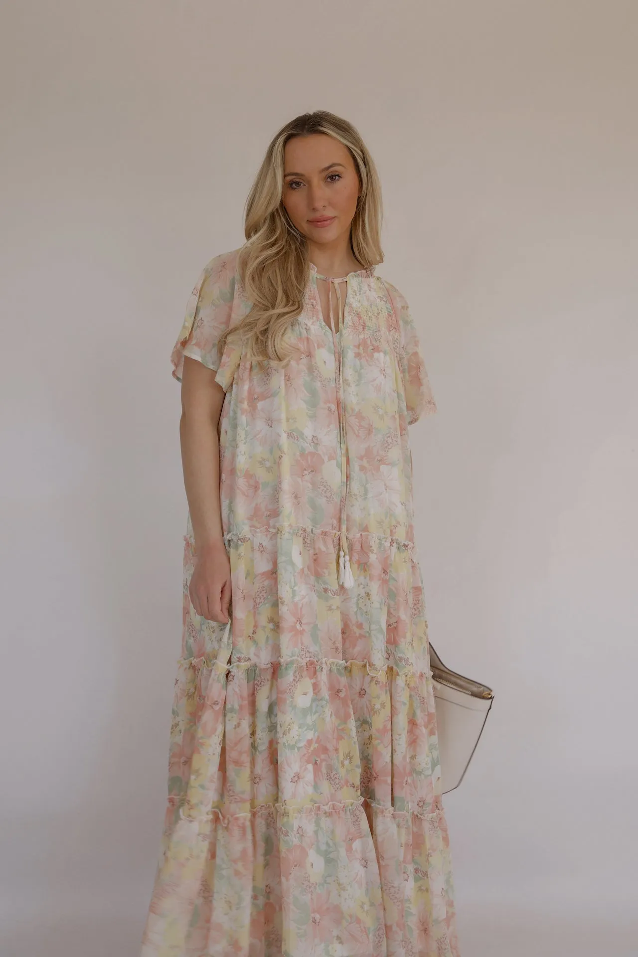 Spring Blooms Maxi Dress - Pink