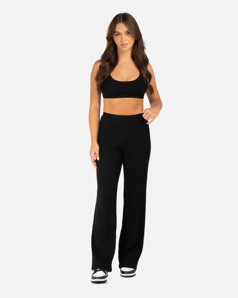 SSS REALISM MAISON RIB PANTS BLACK