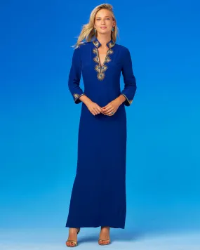 Stella Celestial Long Navy Dress with Jewel Embellishment