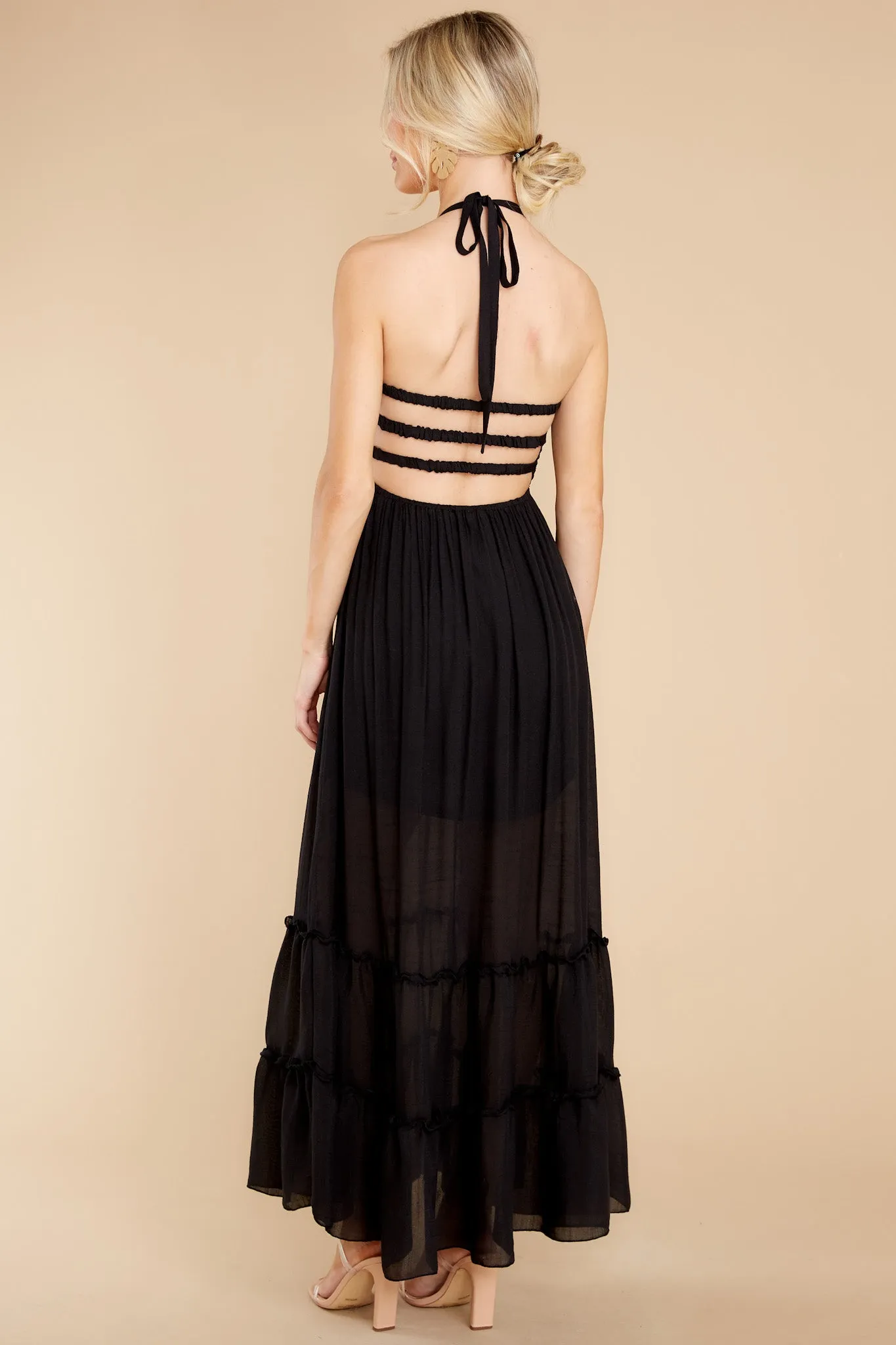 Stick Around Black Maxi Dress