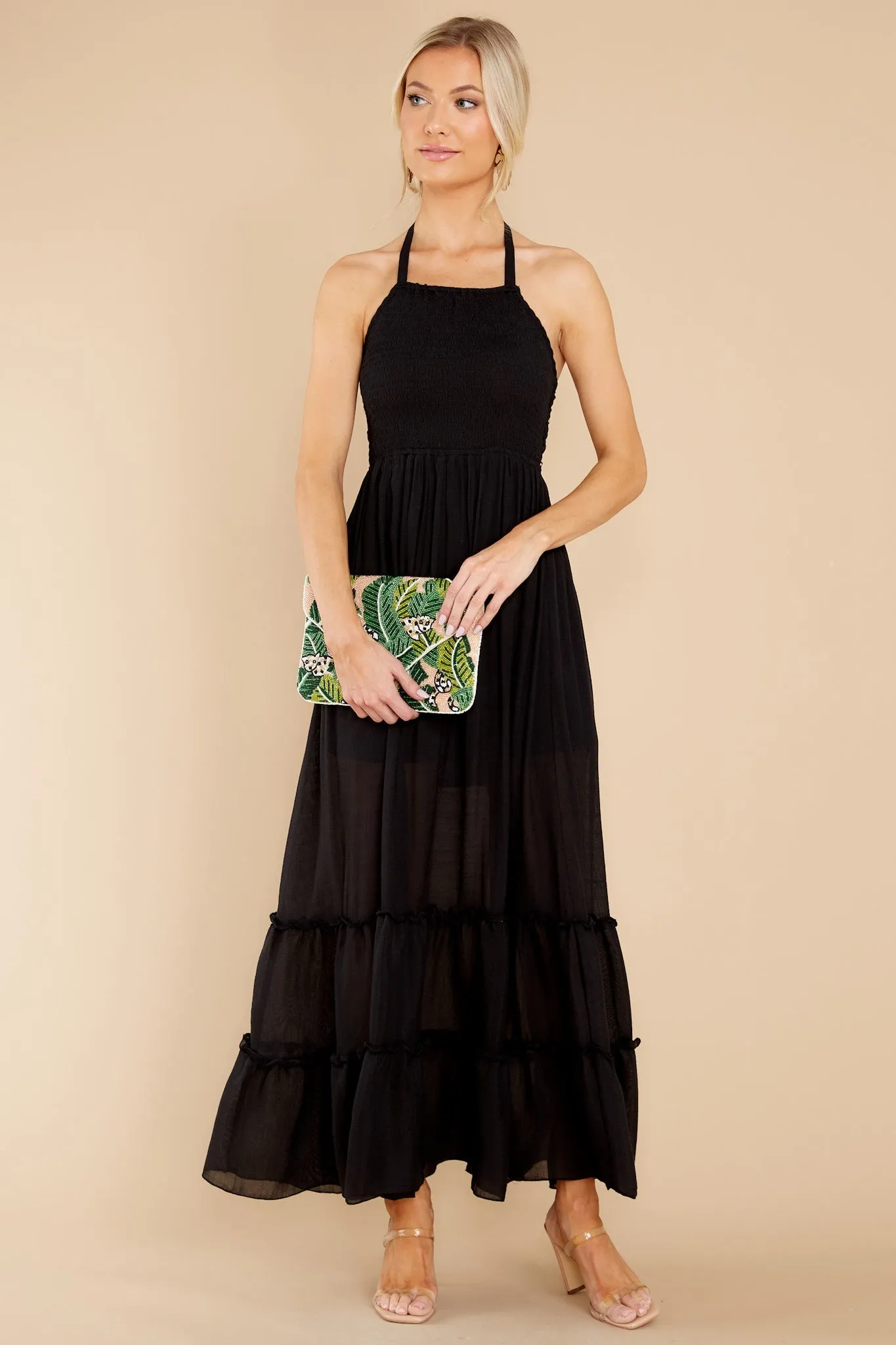 Stick Around Black Maxi Dress