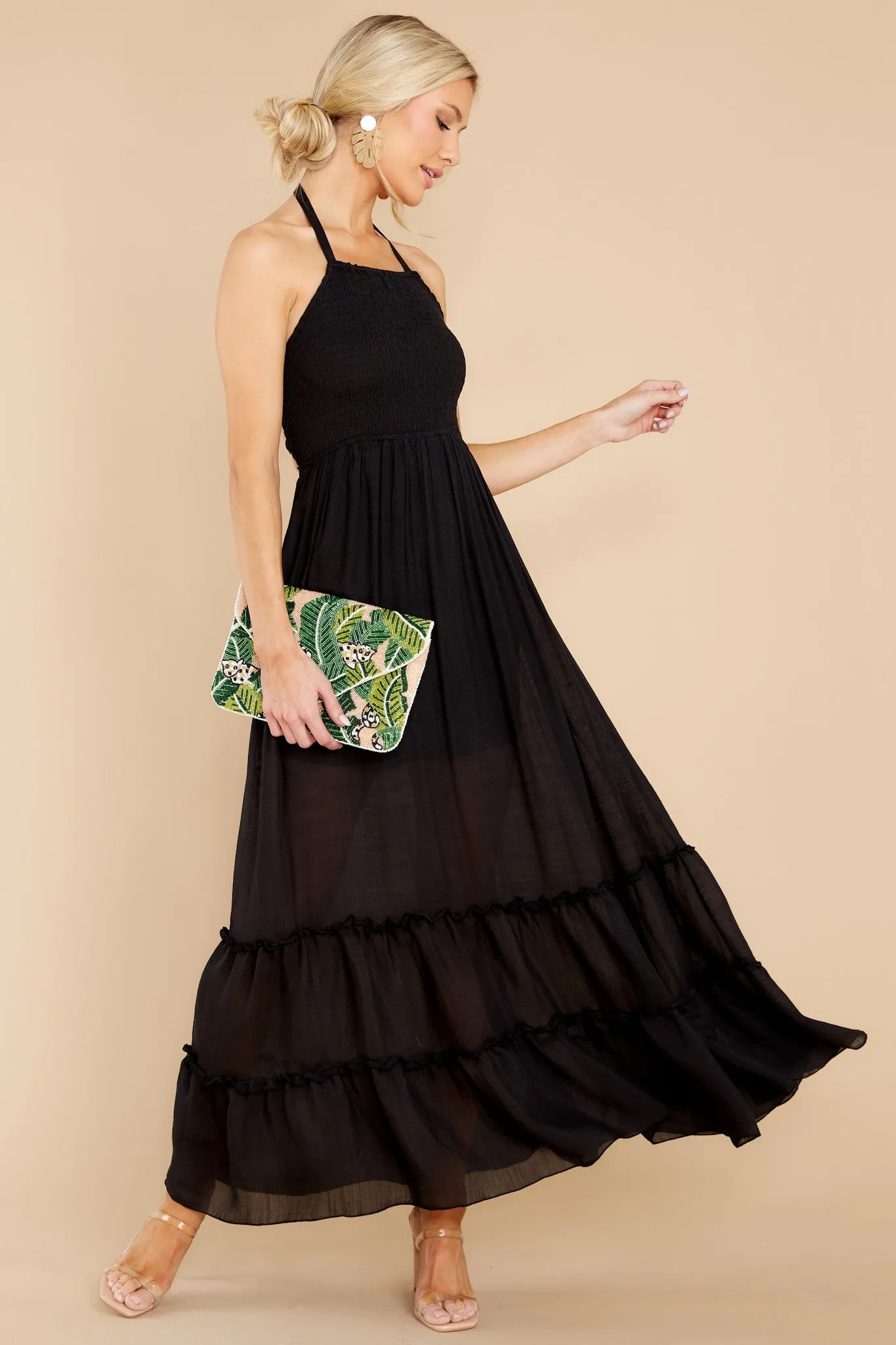 Stick Around Black Maxi Dress