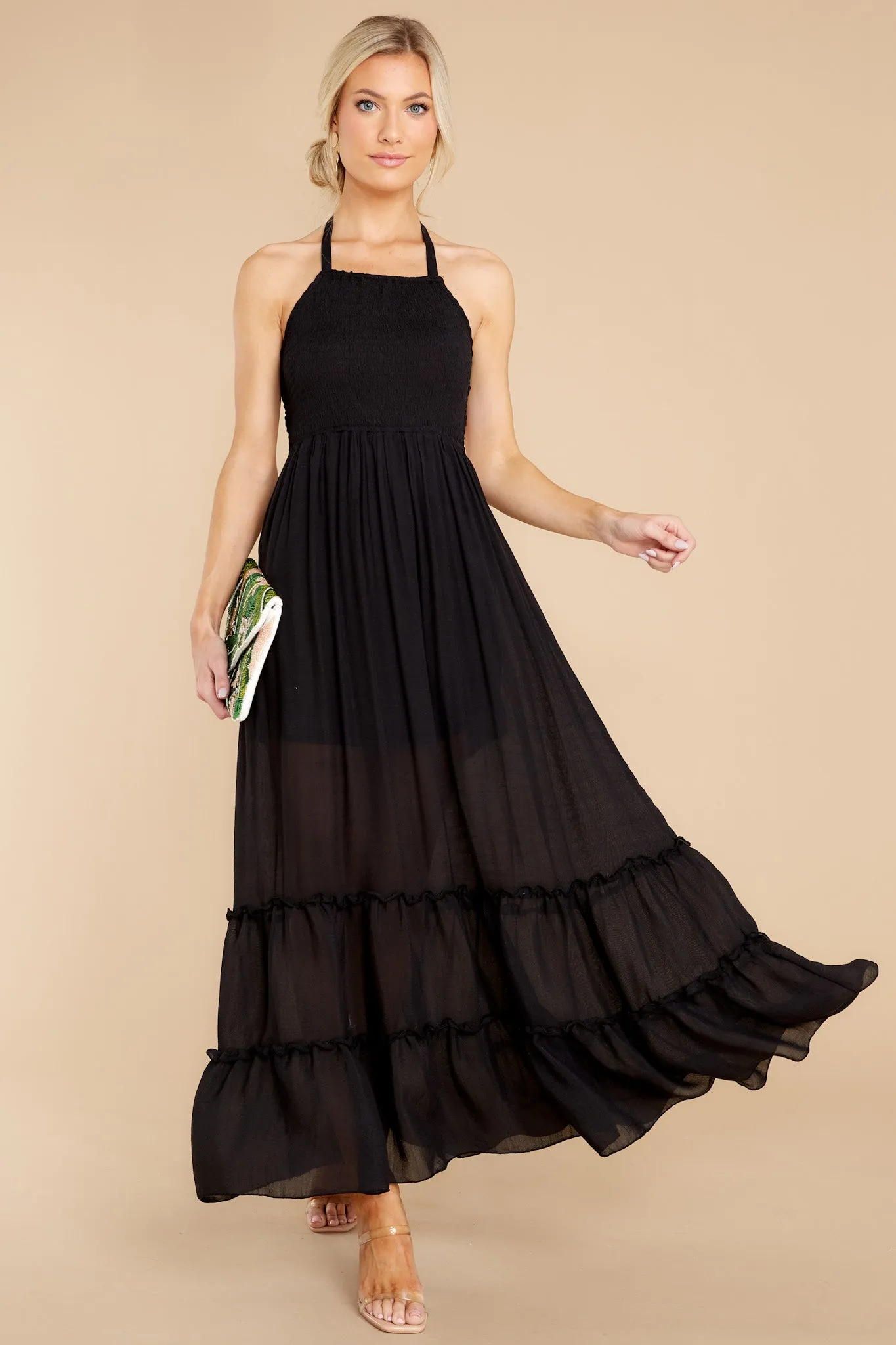 Stick Around Black Maxi Dress