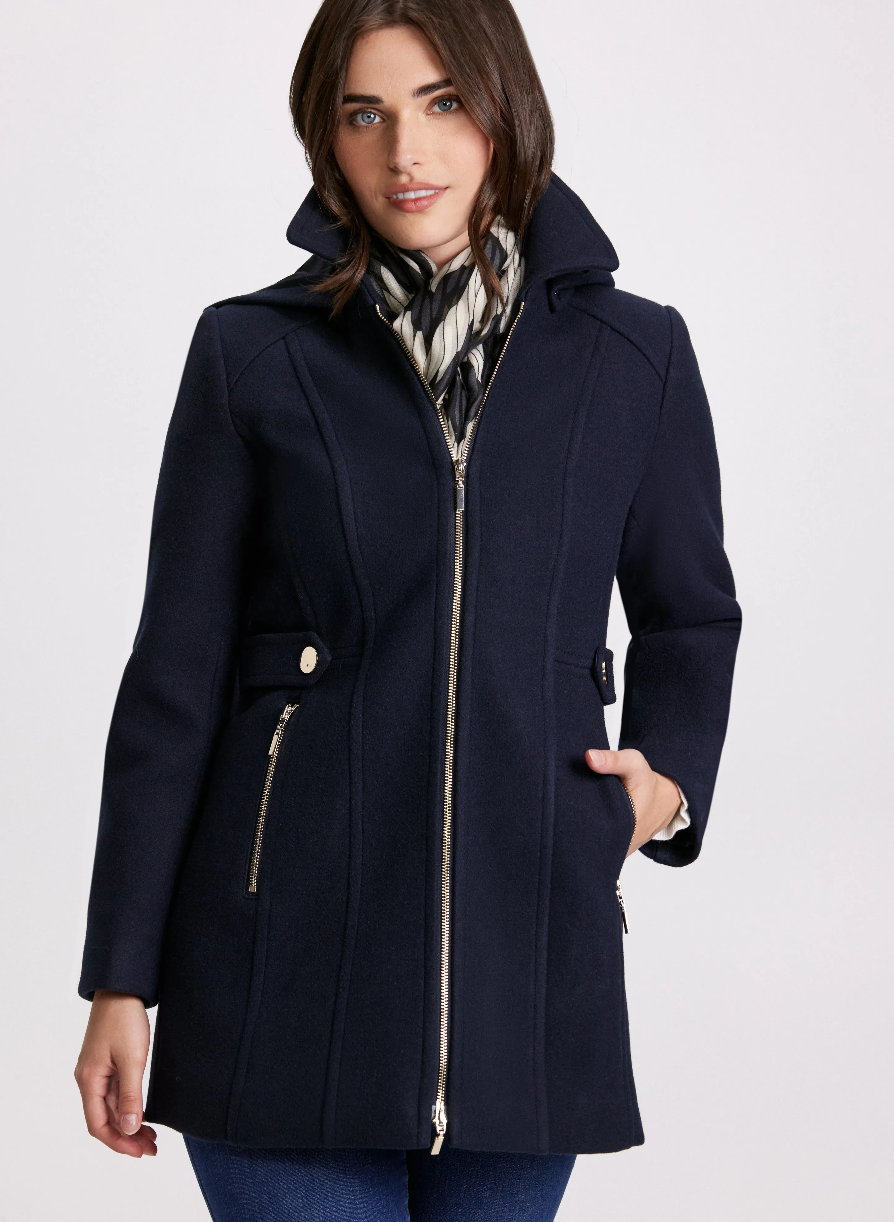 Stretch Wool-Blend Coat