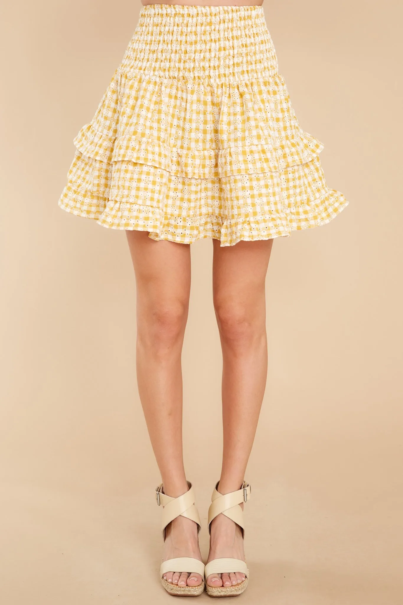 Sunshine On My Mind Yellow Gingham Skirt