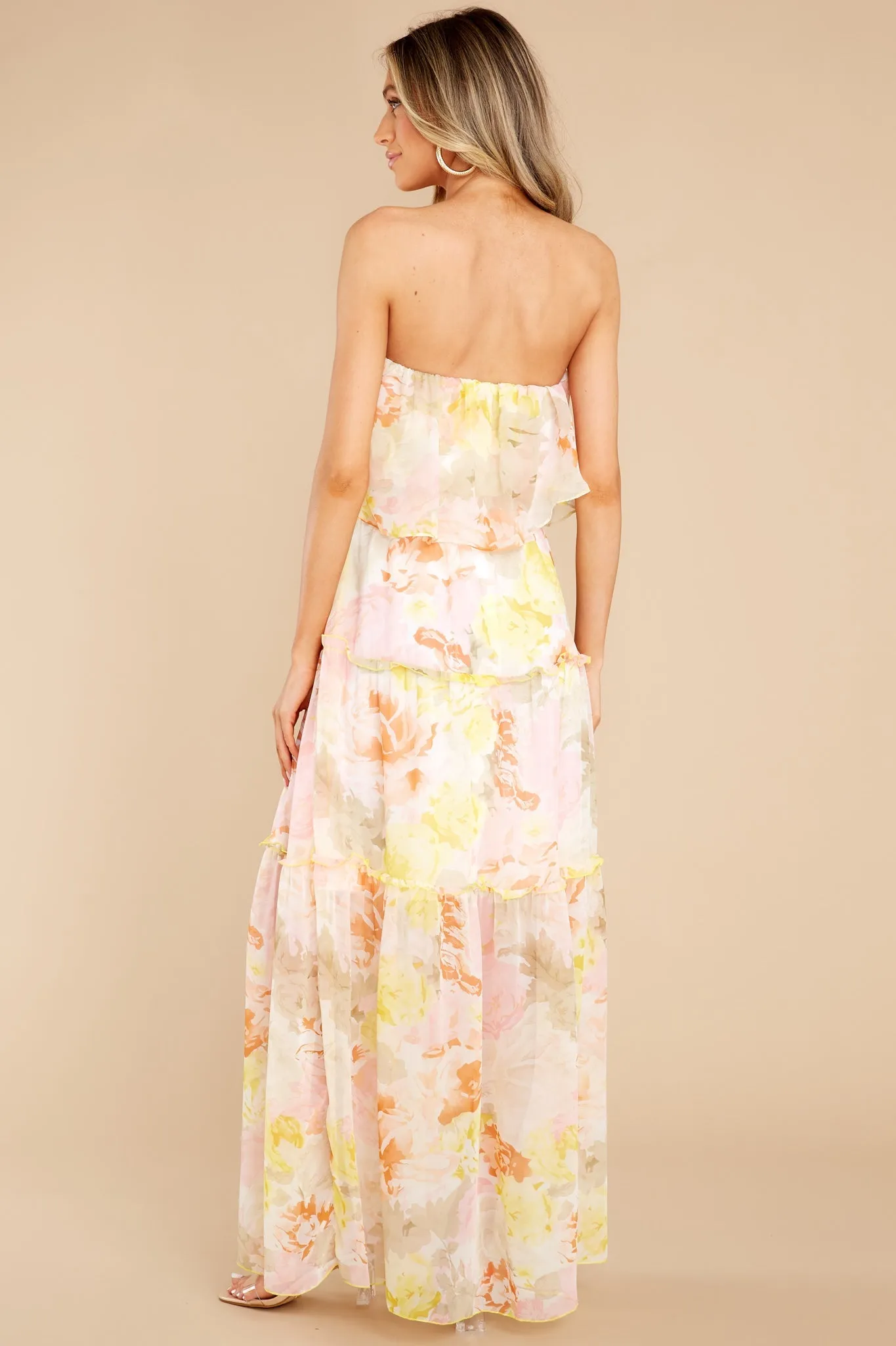 Sweetest Love Story Yellow Multi Floral Maxi Dress