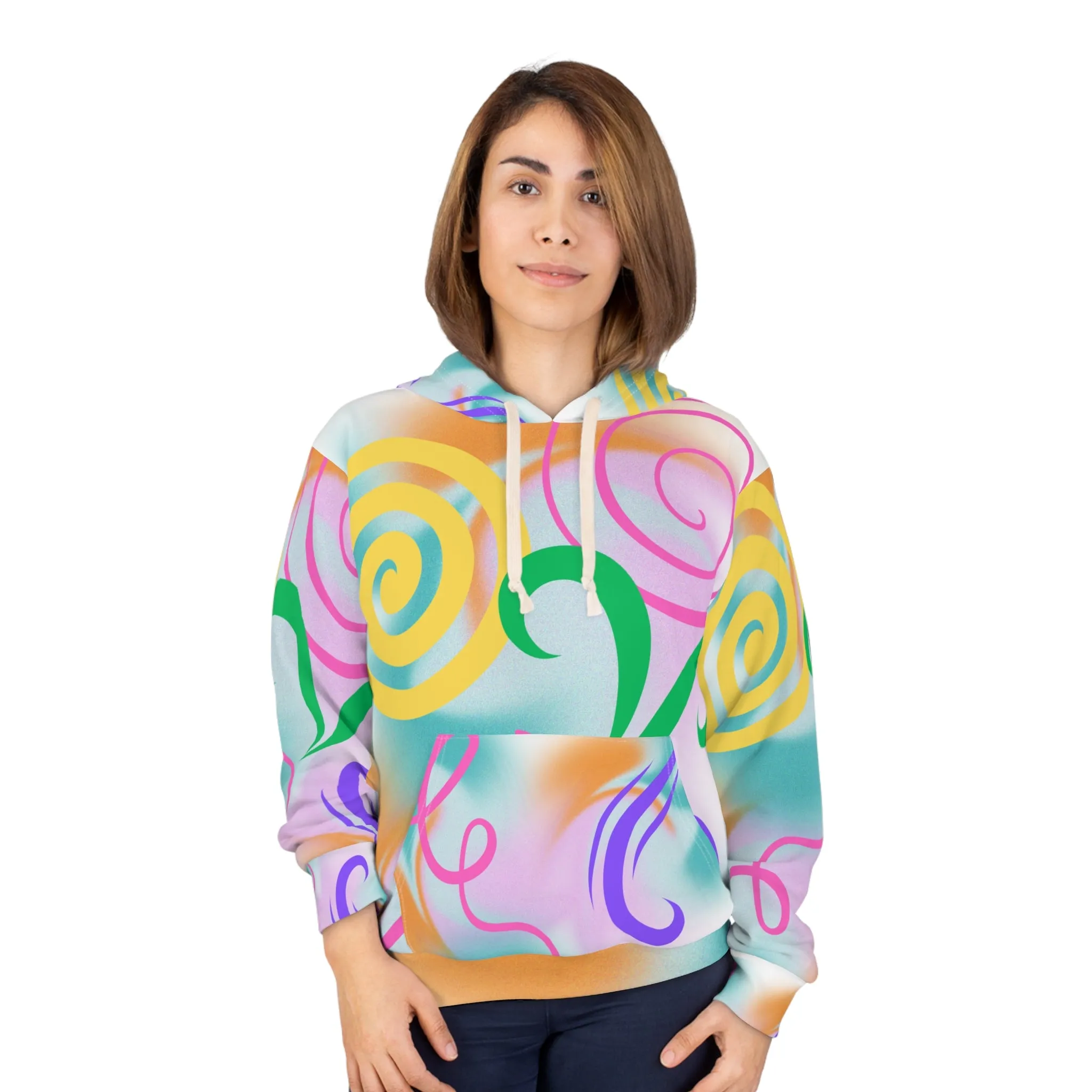 Swirl Pattern Unisex Hoodie - Minimalist Digital Abstract Design