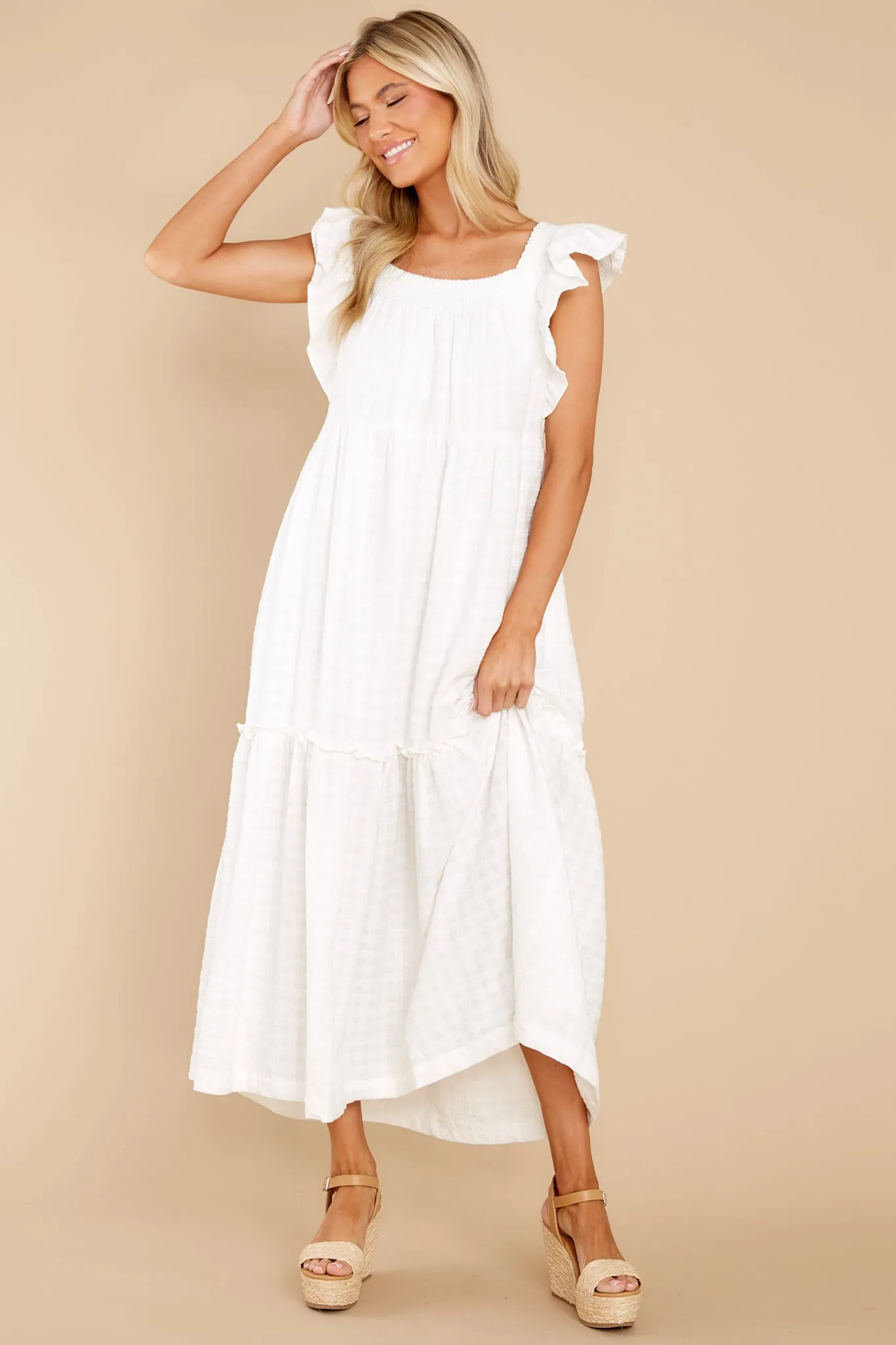 The Way To Love White Cotton Maxi Dress